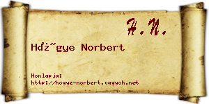 Hőgye Norbert névjegykártya